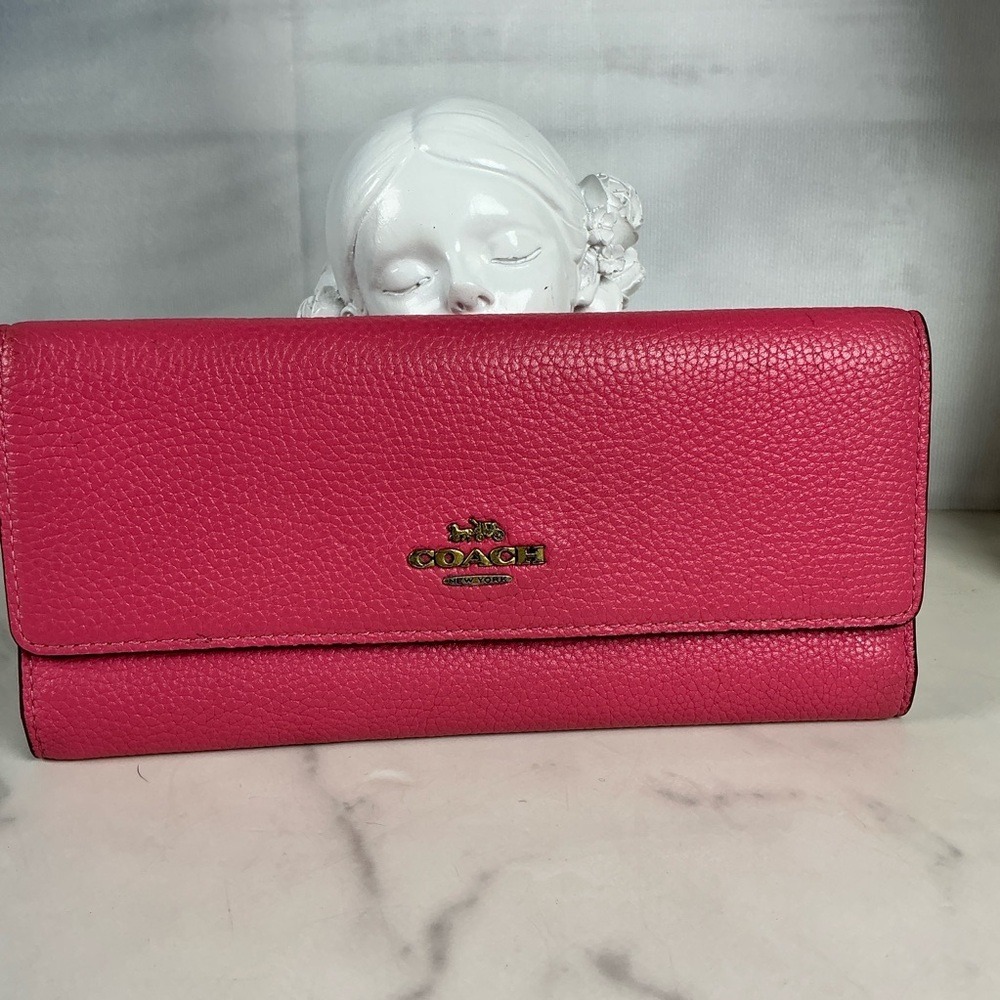 Coach 39745 Pink Fuchsia Leather‎ Women's Wallet